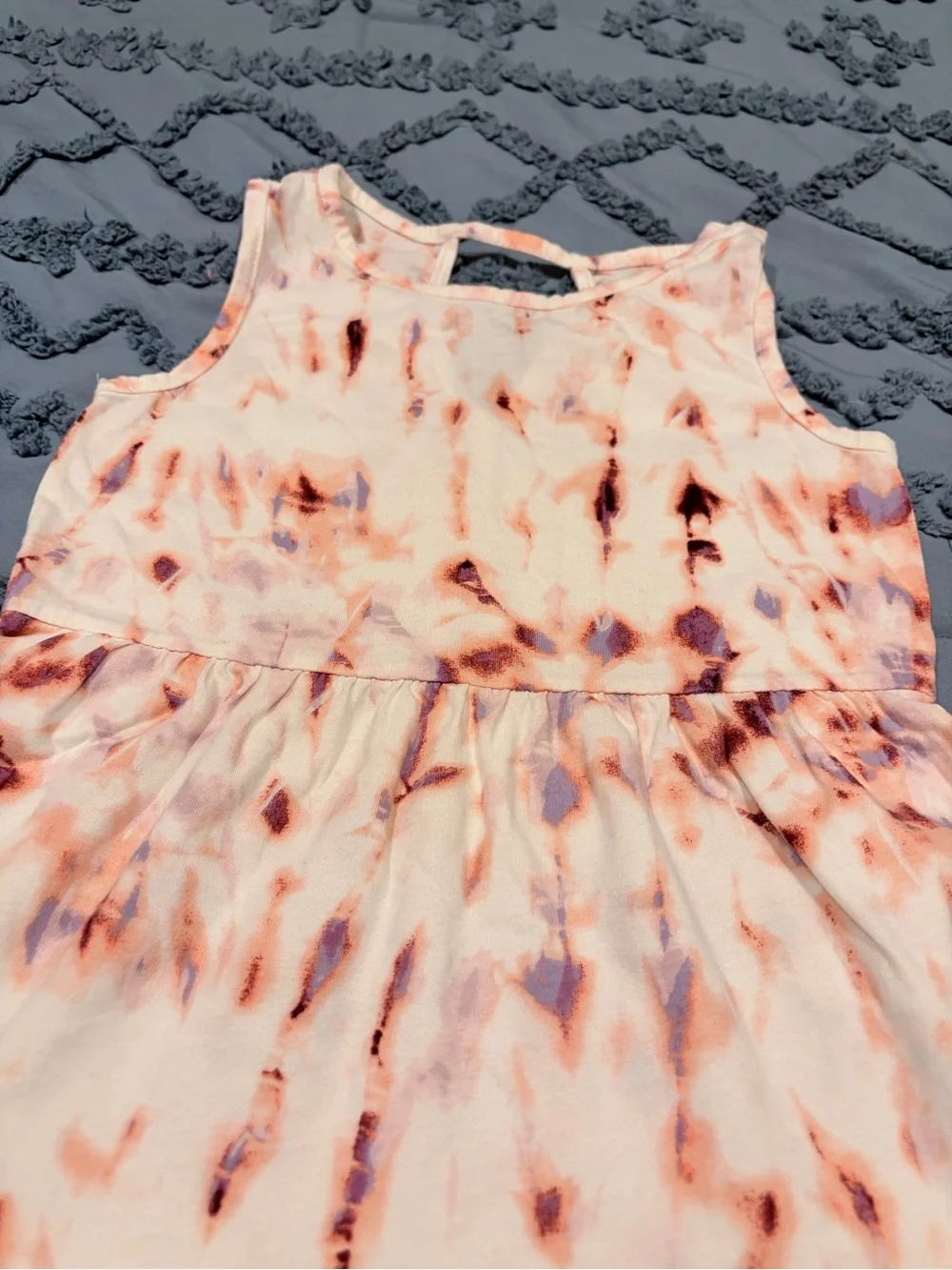 Old Navy Girls' Pink and Purple Tie-Dye Tiered Sundress